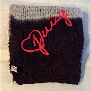 Juicy Couture Purple and Gray Scarf with Pink Script